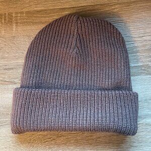 Aritzia Sunday Best Rib Short Cuffed Brown Beanie